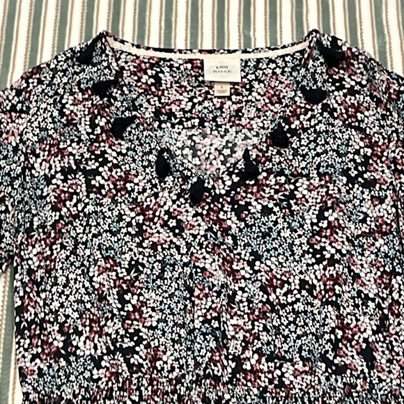 Knox Rose Women’s Floral Long Sleeve Vneck Dress with Tassels size L - Picture 3 of 10
